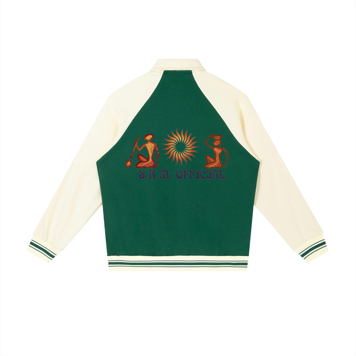 Contrast Raglan Sleeve Baseball Jacket