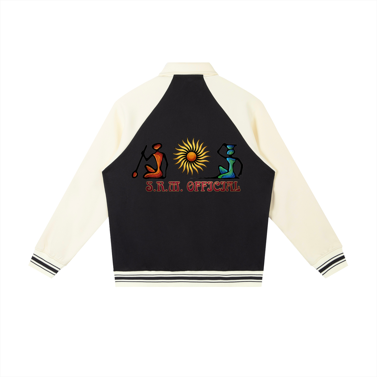 Contrast Raglan Sleeve Baseball Jacket